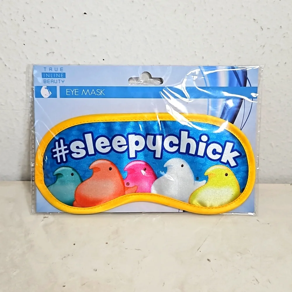 NIP True Inline Beauty #sleepychick eye mask in blue with yellow